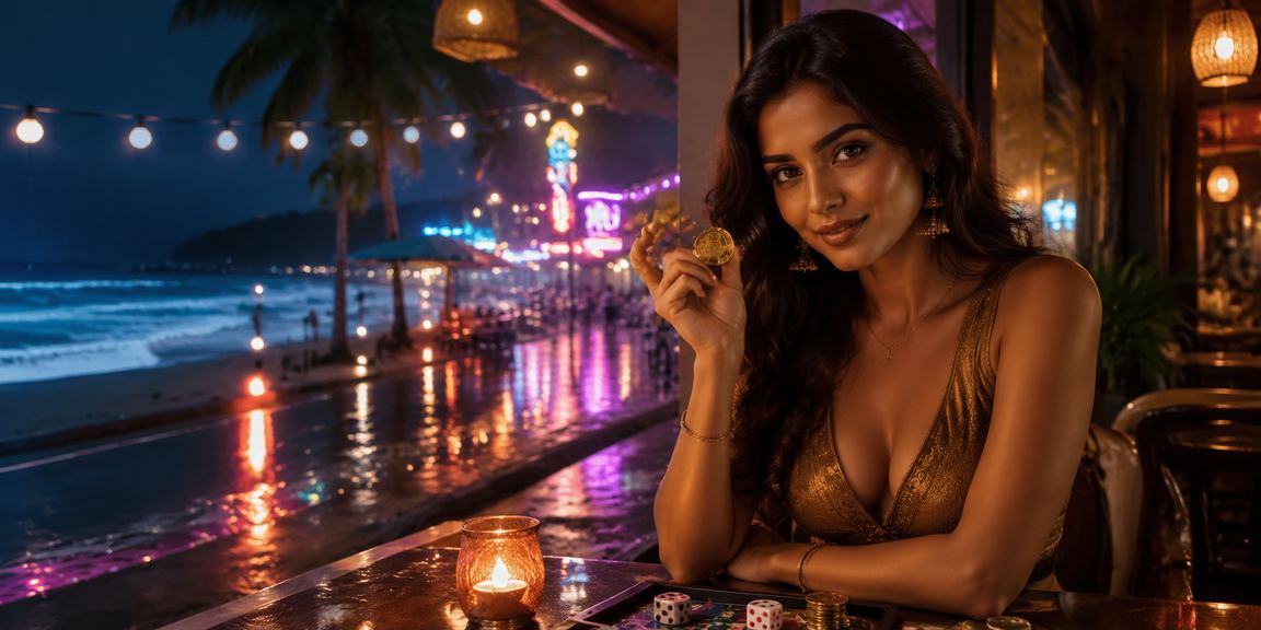 Players enjoying lottery games on the beach in India